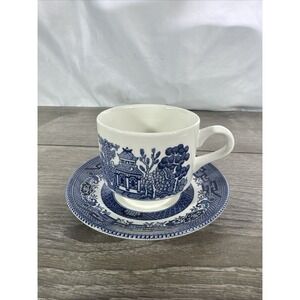 Vintage Churchill England Blue Willow Tea Cup And Saucer 6 Available